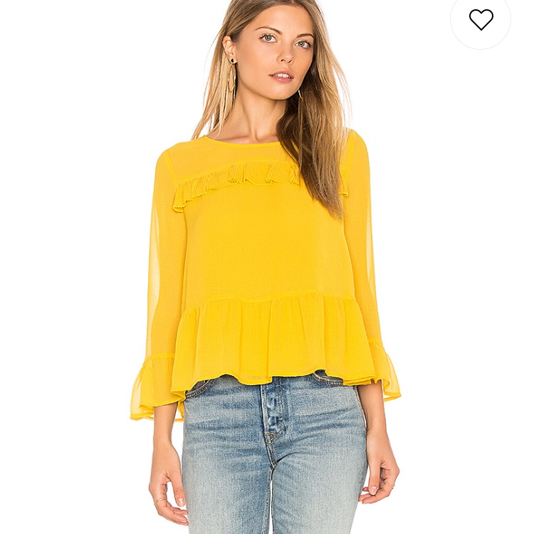 Cupcakes & Cashmere Katlyn Top In Safron Yellow